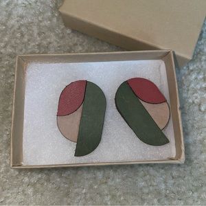 Handmade leather earrings